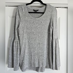 Simply Vera Vera Wang grey Sweater with pearl detail